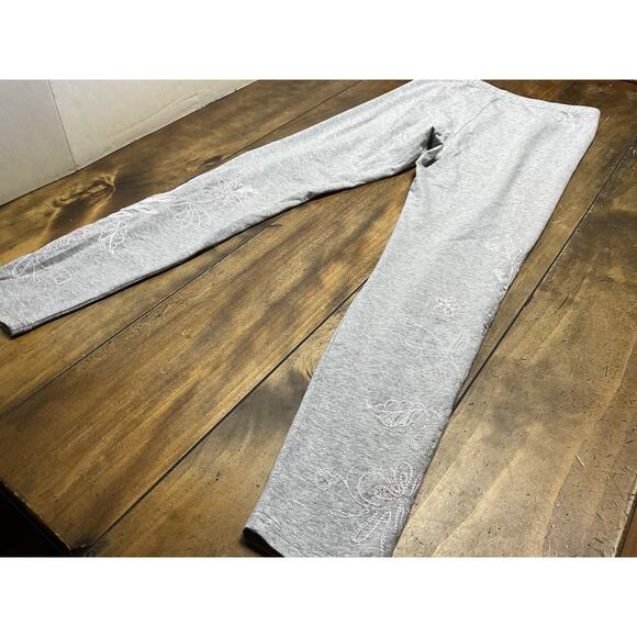 Johnny Was Women's Gray Embroidered Floral Print Cotton Blend Leggings Small - Picture 8 of 12
